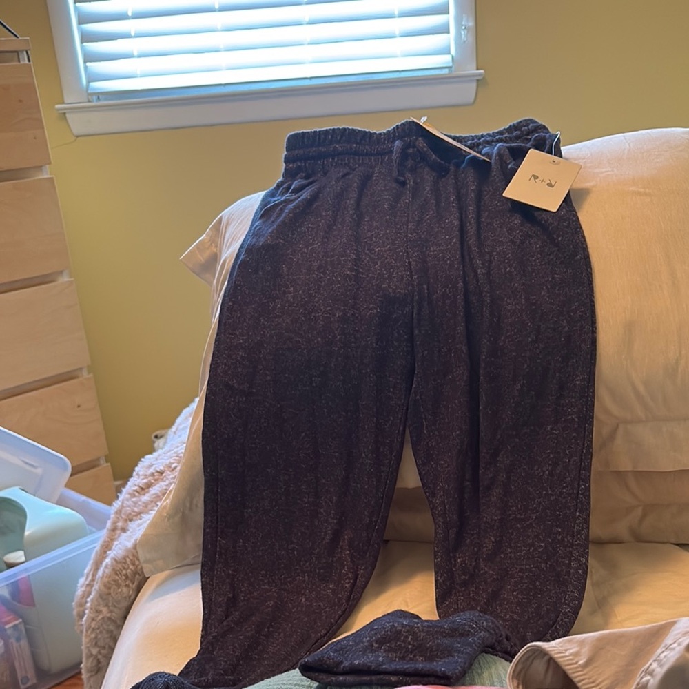 Black Casual Elastic Waist Bottoms